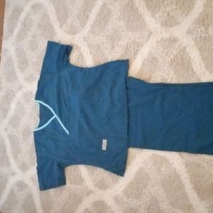 Teal scrub top and bottom